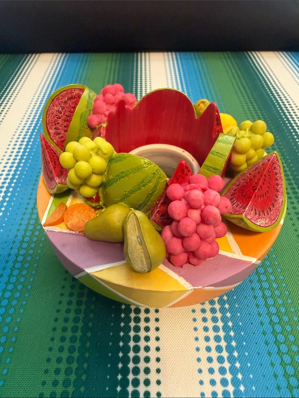 Colorful Fruit ceramic candle cover - Pink, Green, Yellow